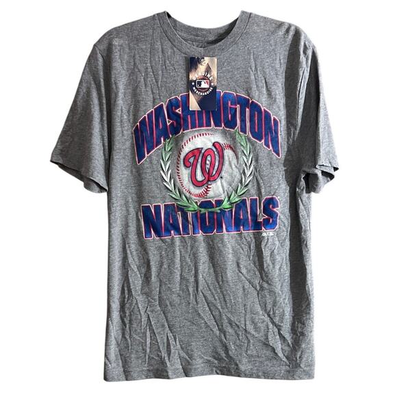 MLB Washington Nationals Gray Blue T-Shirt Size Medium M New Baseball Tee - Picture 1 of 6